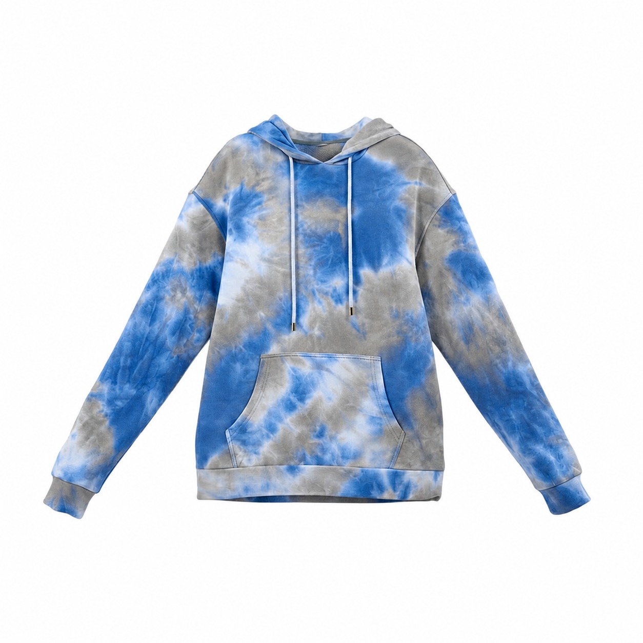 Classic Unisex Tie-Dyed Pullover Hoodie — Blue/Gray