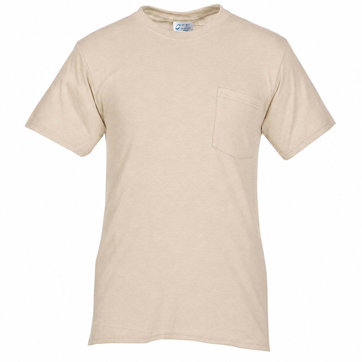 Pocket Cotton Polyester Tee — Beige