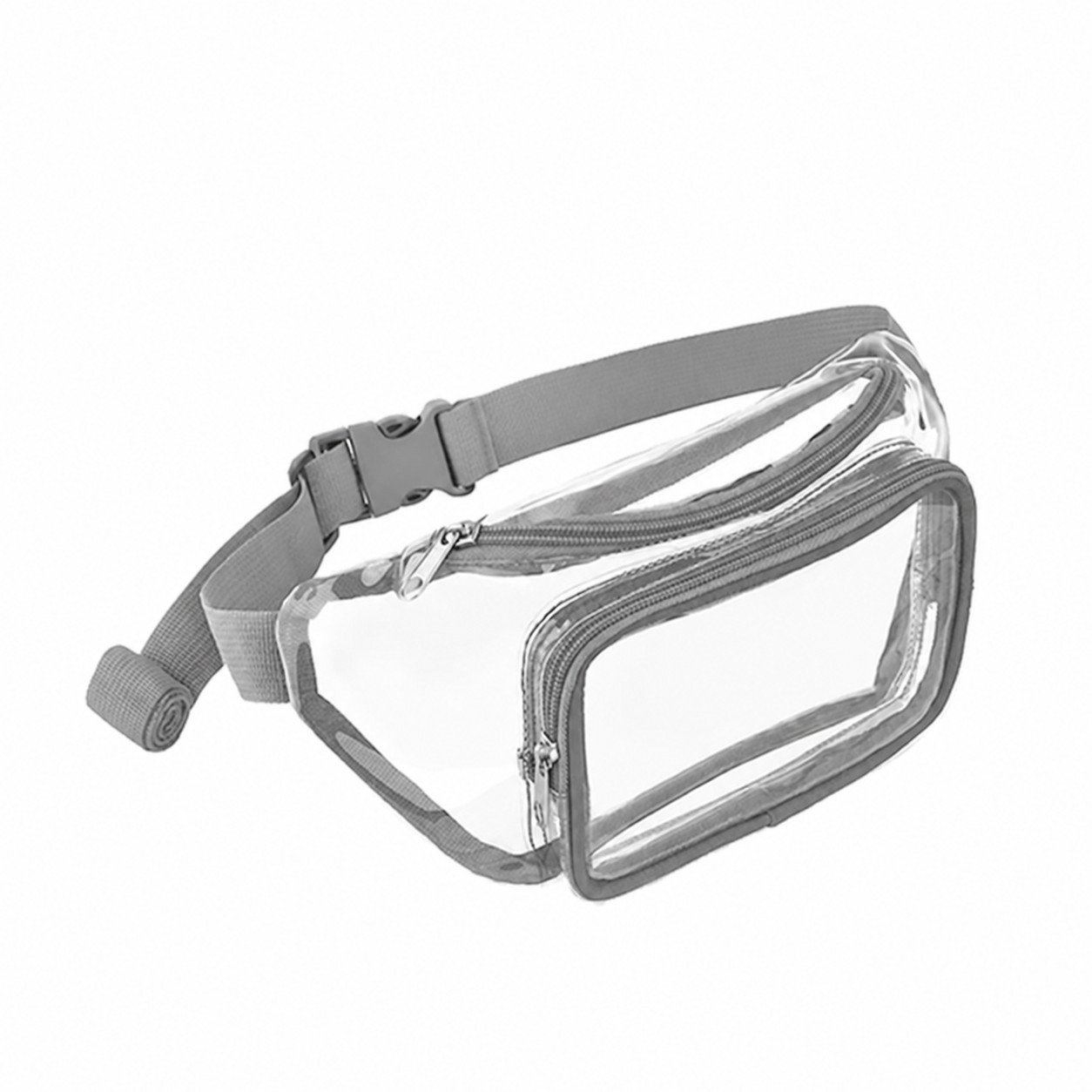 Clear PVC Stadium Waist Bag — Gray