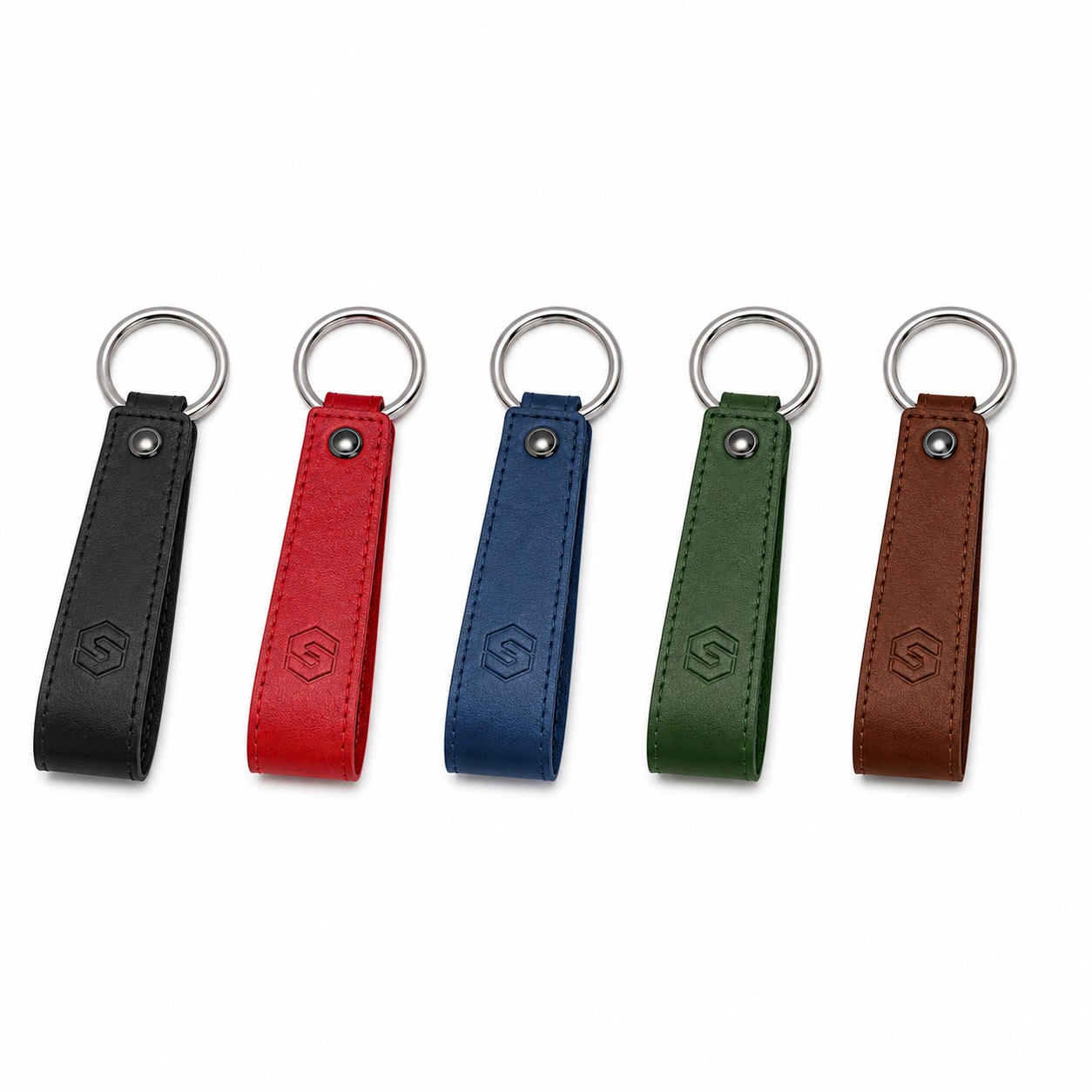 Genuine Leather Foldover Keychain