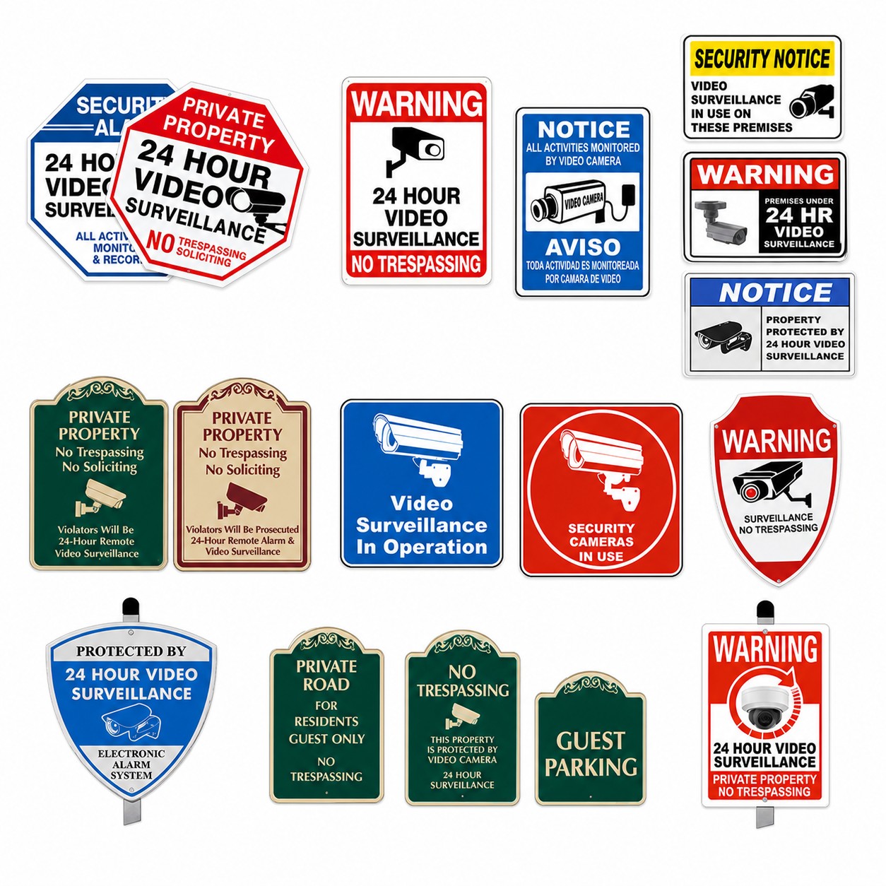 Aluminum Security Camera Yard Sign — view 2