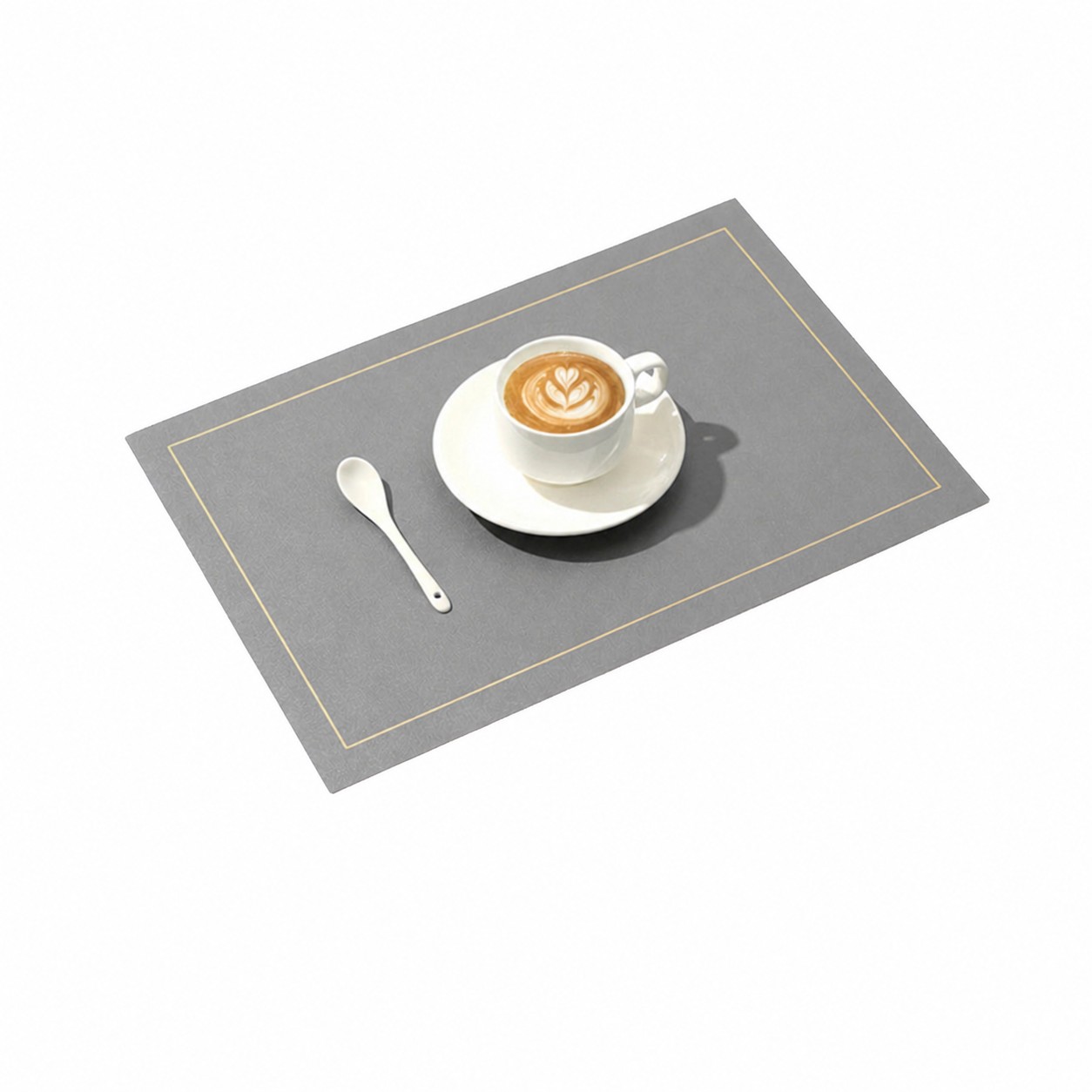 Embossed Leather Dining Placemat — Gray