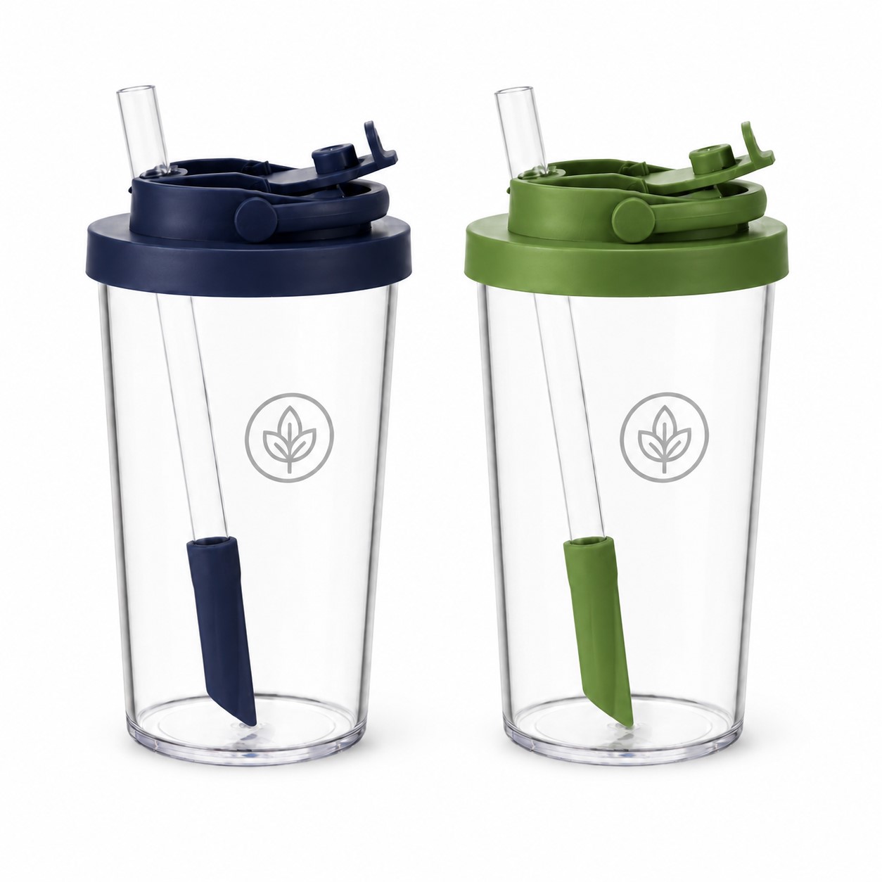 24 Oz Plastic Cup With Telescopic Straw