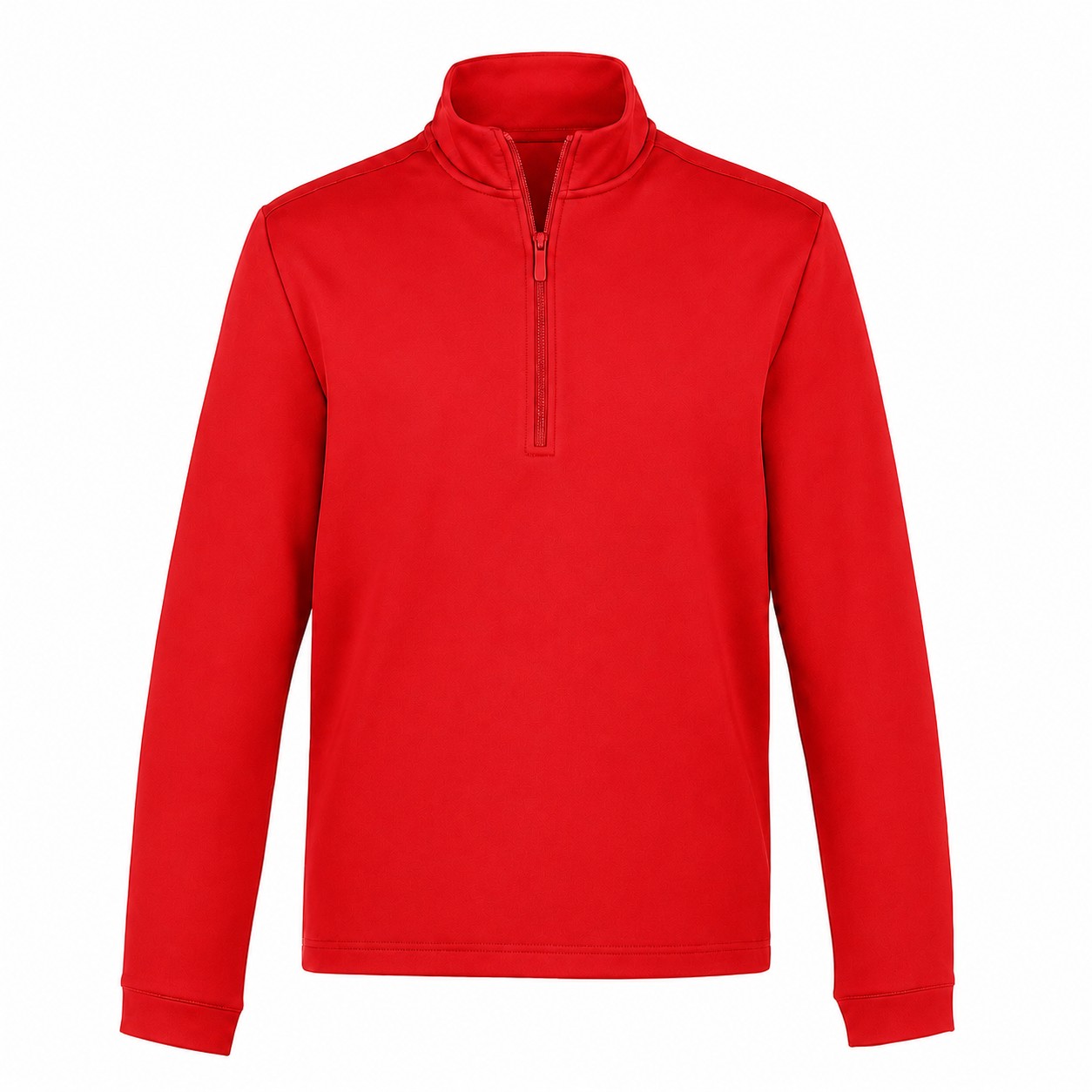 Men's Fleece Mock Neck Pullover — Red