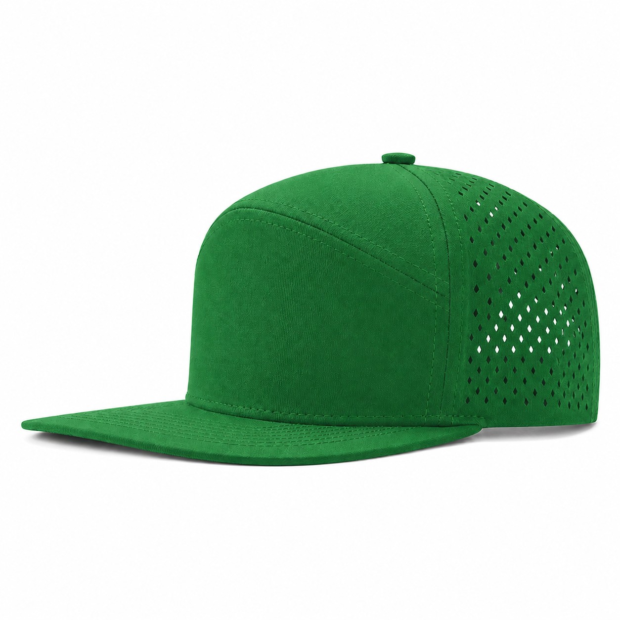 Polyester Flat Brim Snapback Cap — Green