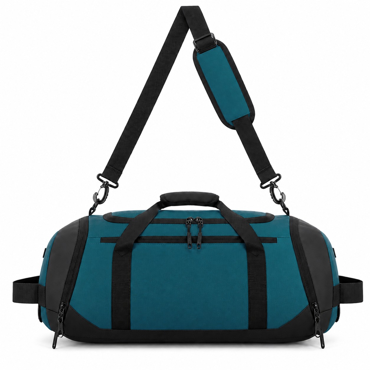 Polyester Duffel Bag With Shoe Compartment — Teal Blue