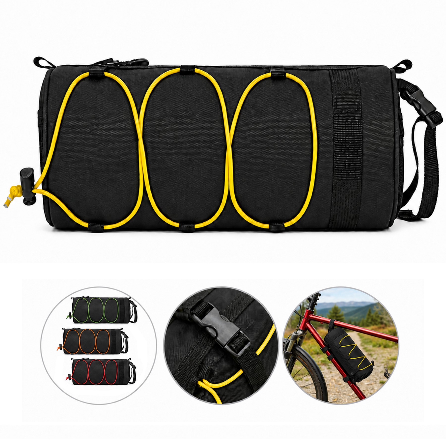 Cross Bungee Nylon Bicycle Frame Bag