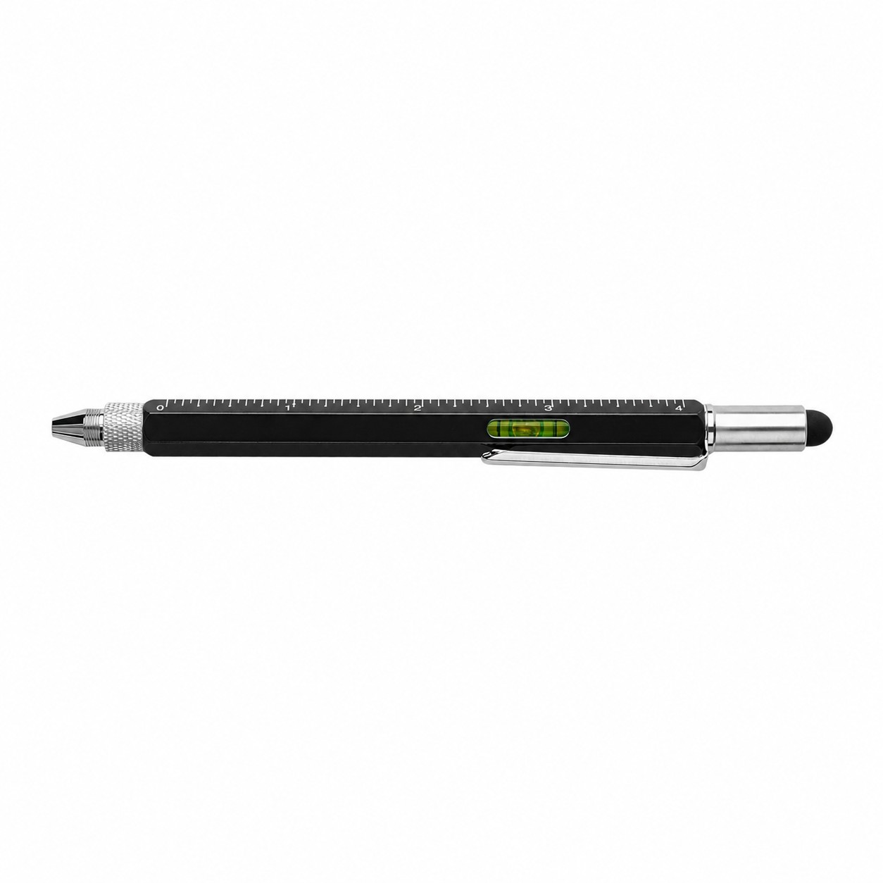 Aluminum Stylus Level Tool Pen — Black