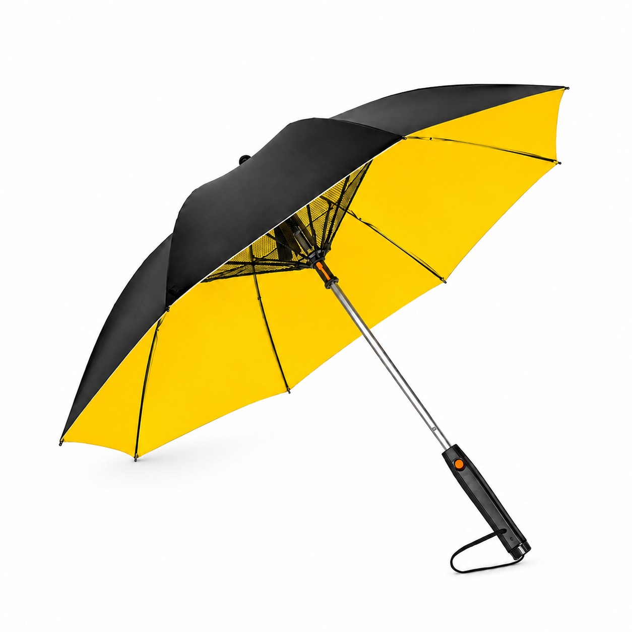 Cooling Fan Mist Umbrella — Yellow