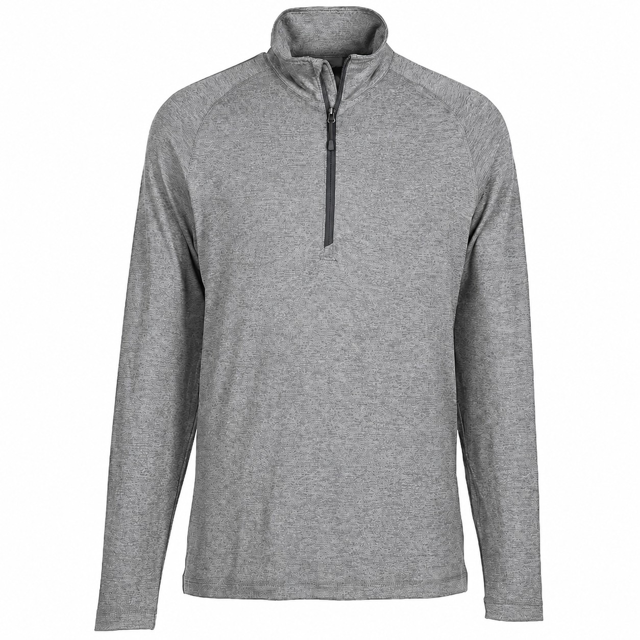 Cotton Pocket Quarter Zip Shirt — Gray