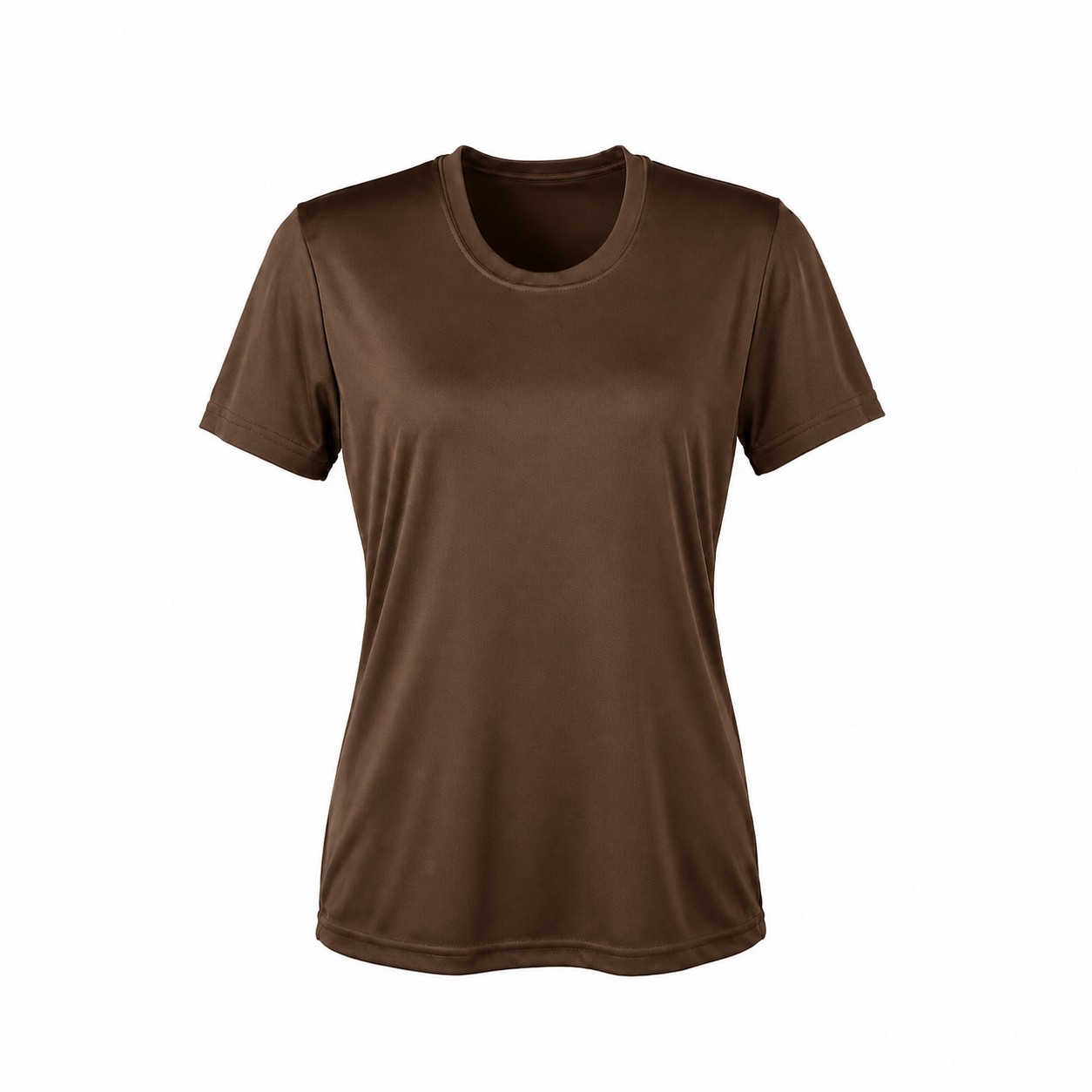 Ladies Polyester Athletic T-Shirt — Brown