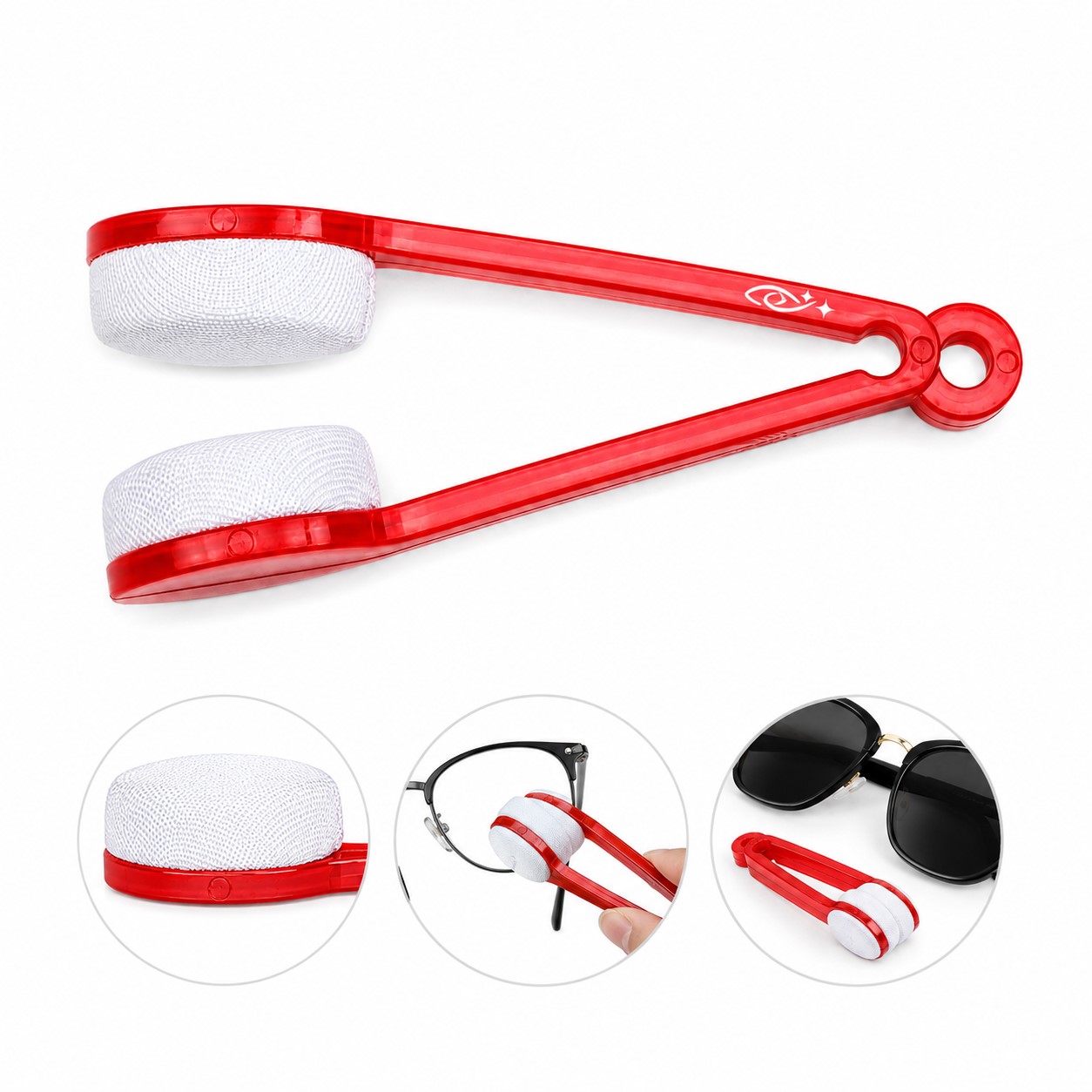 Metal Eyeglass Cleaning Tool With Dual Pads