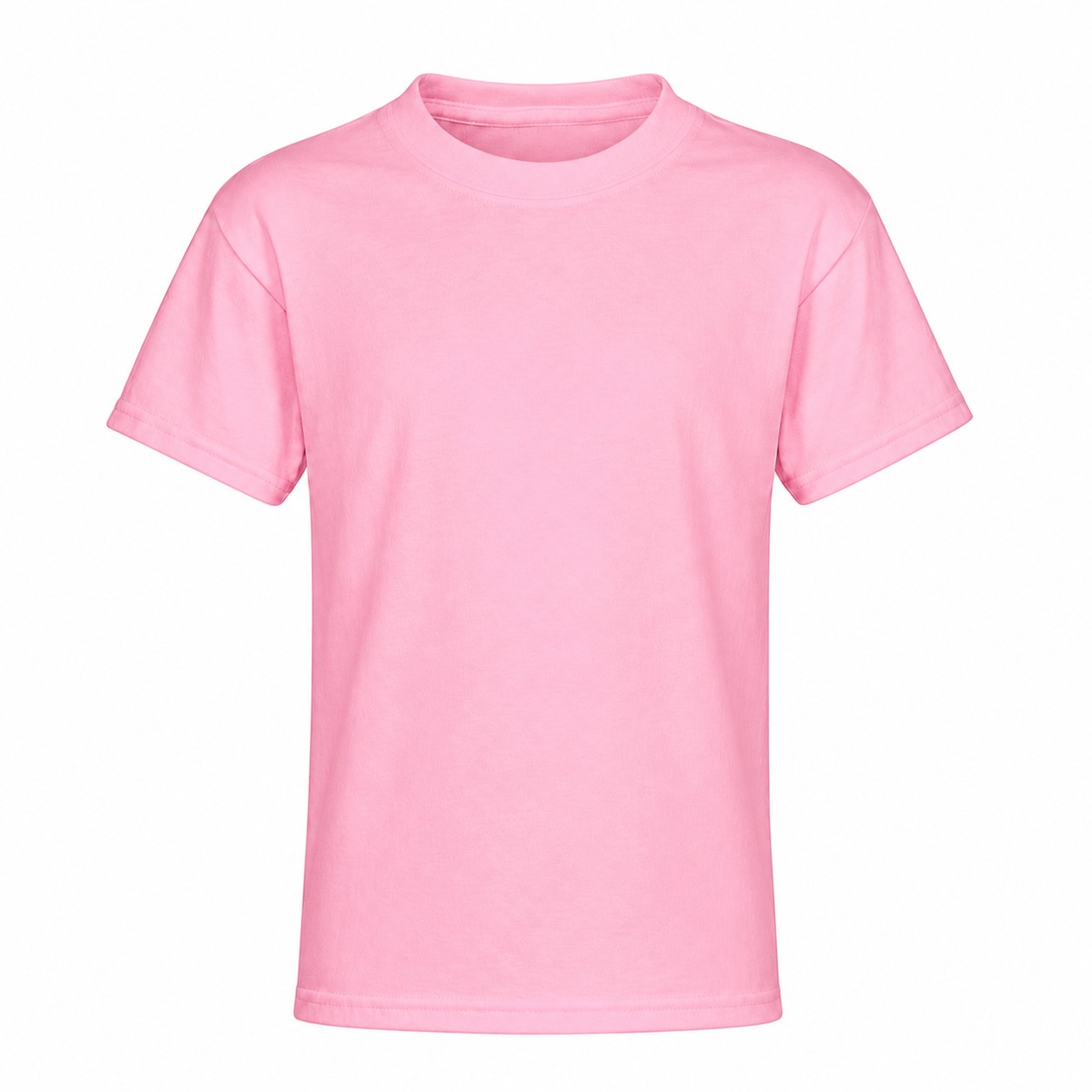 Youth Cotton Crewneck T-Shirt — Pink