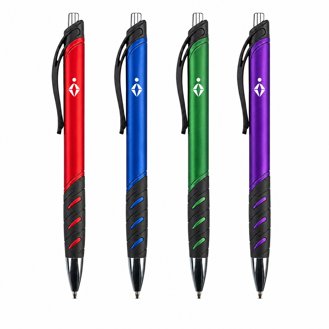 Metallic ABS Retractable Pen With Contoured Grip