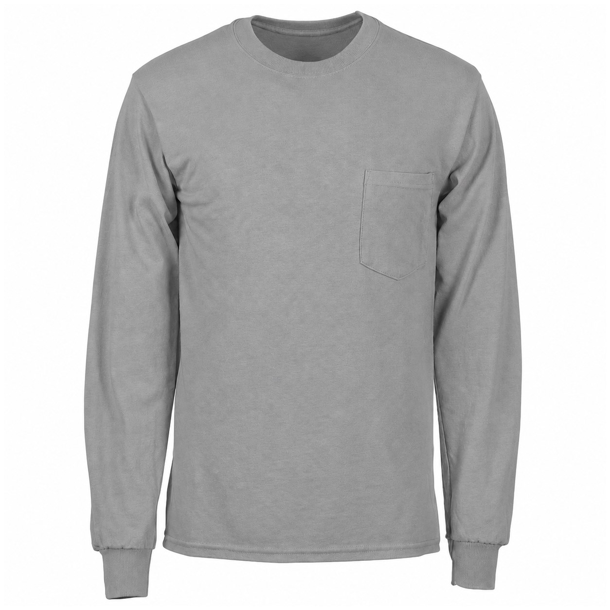 Cotton Pocket Long Sleeve Tee — Gray