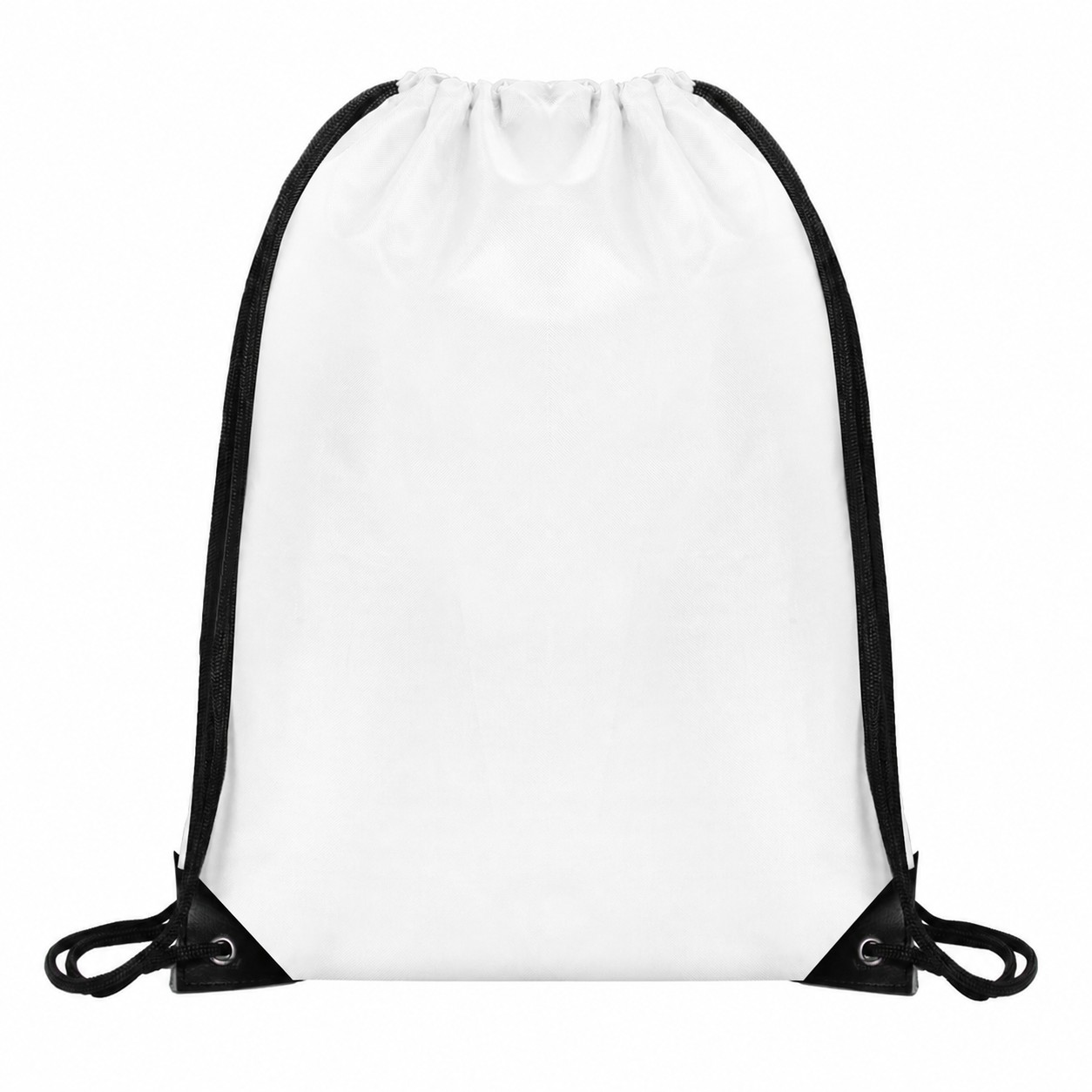 420D Polyester Drawstring Bag — White