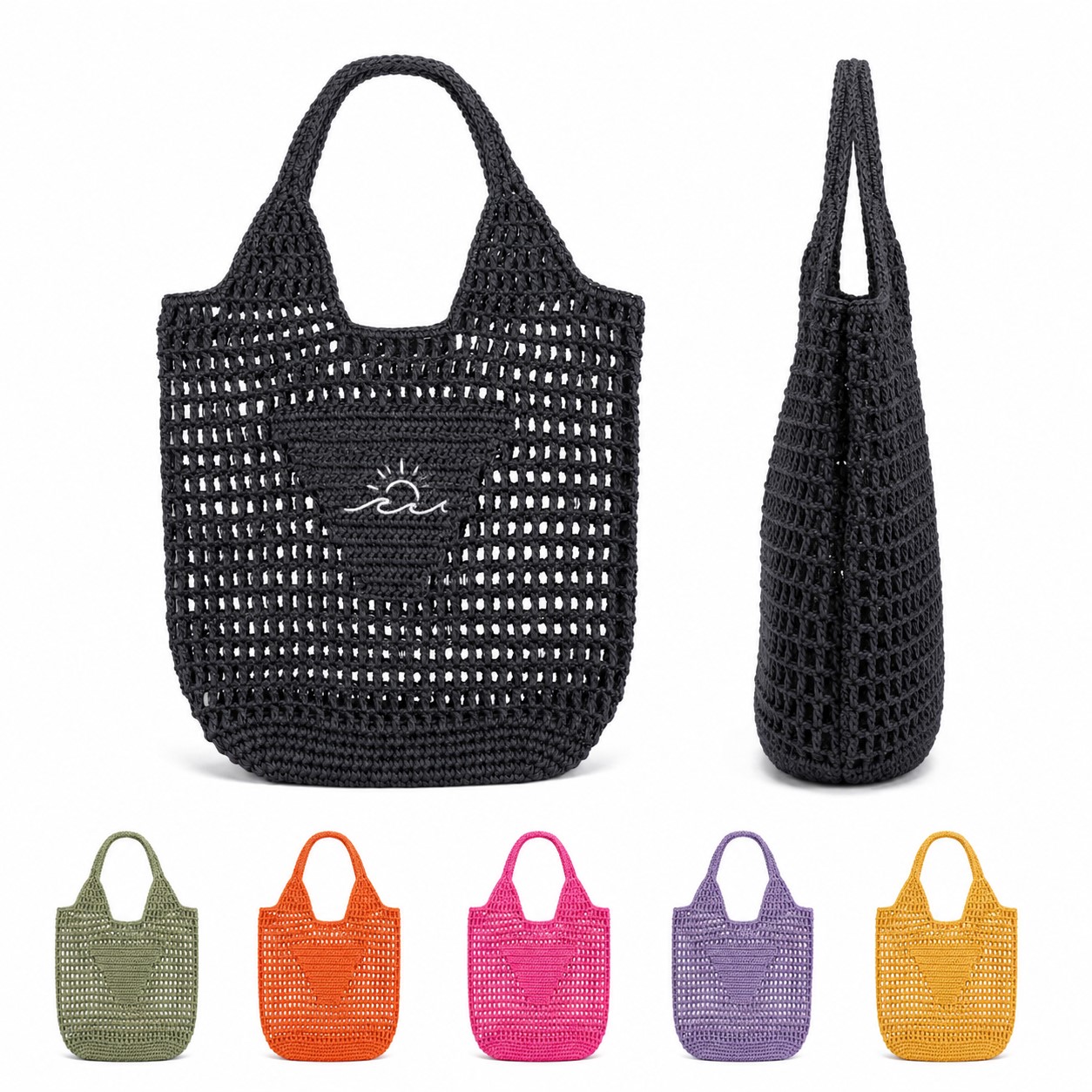 Woven Polyester Straw Style Tote