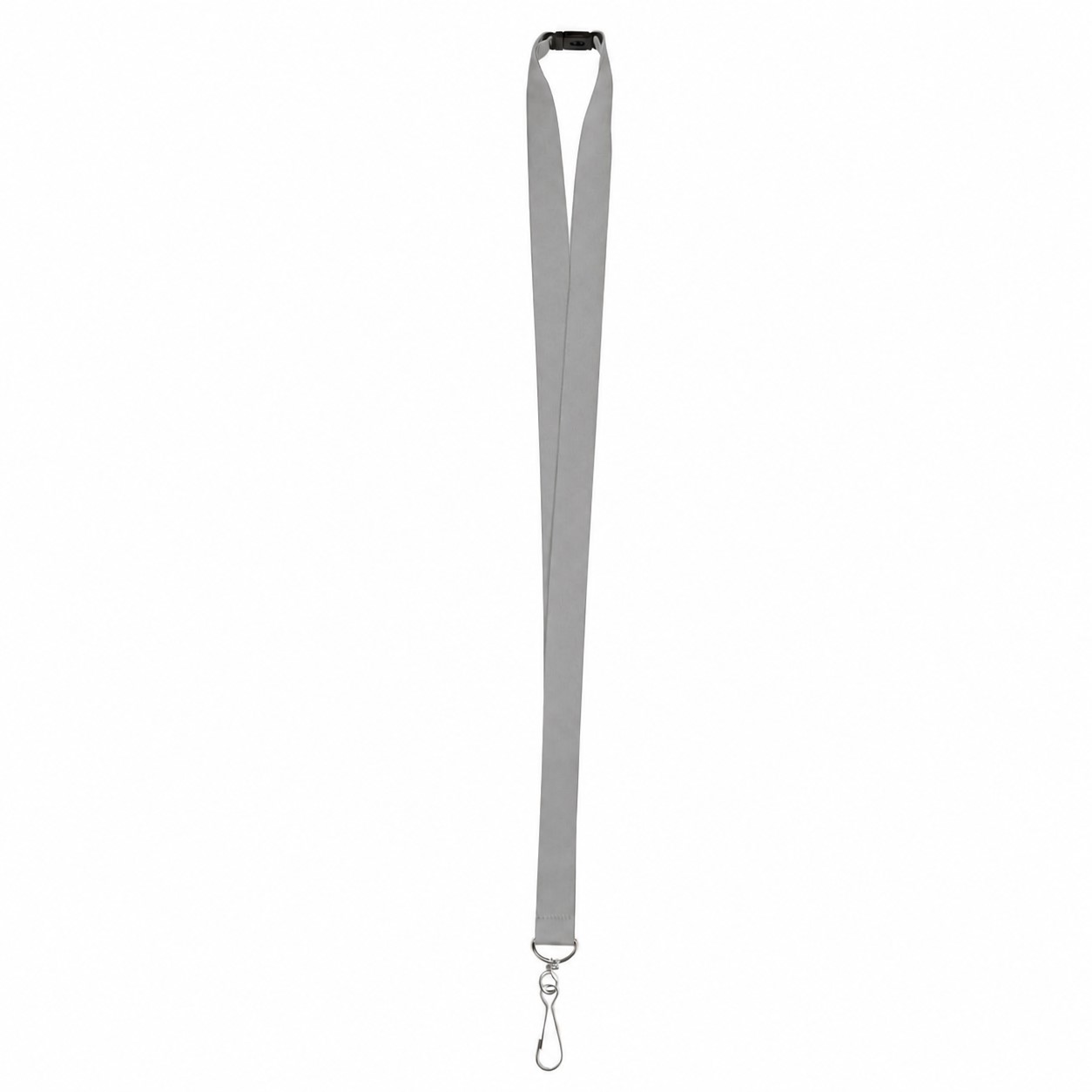 Polyester J Hook Breakaway Lanyard — Pewter Gray