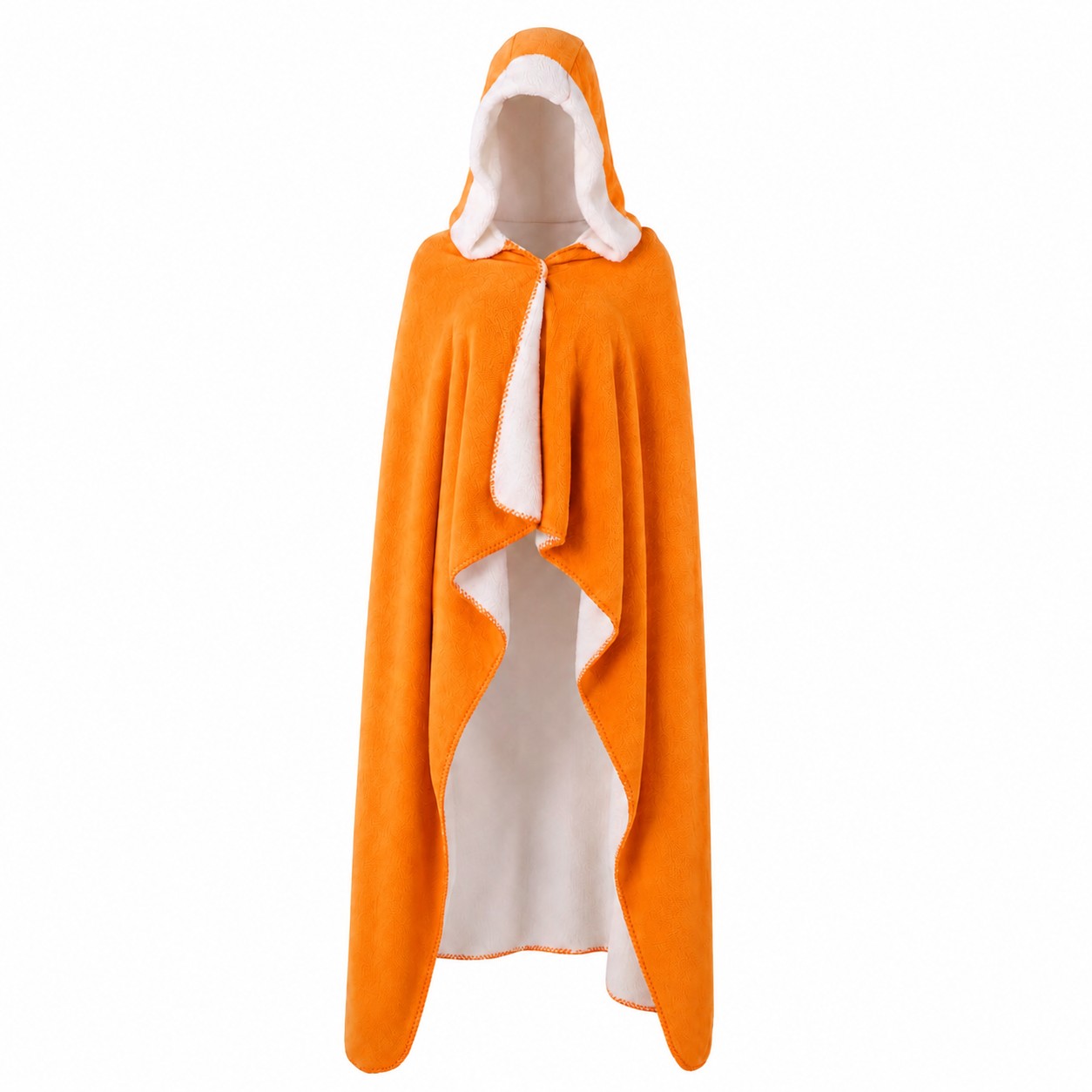 Hooded Sherpa Wearable Blanket — Orange