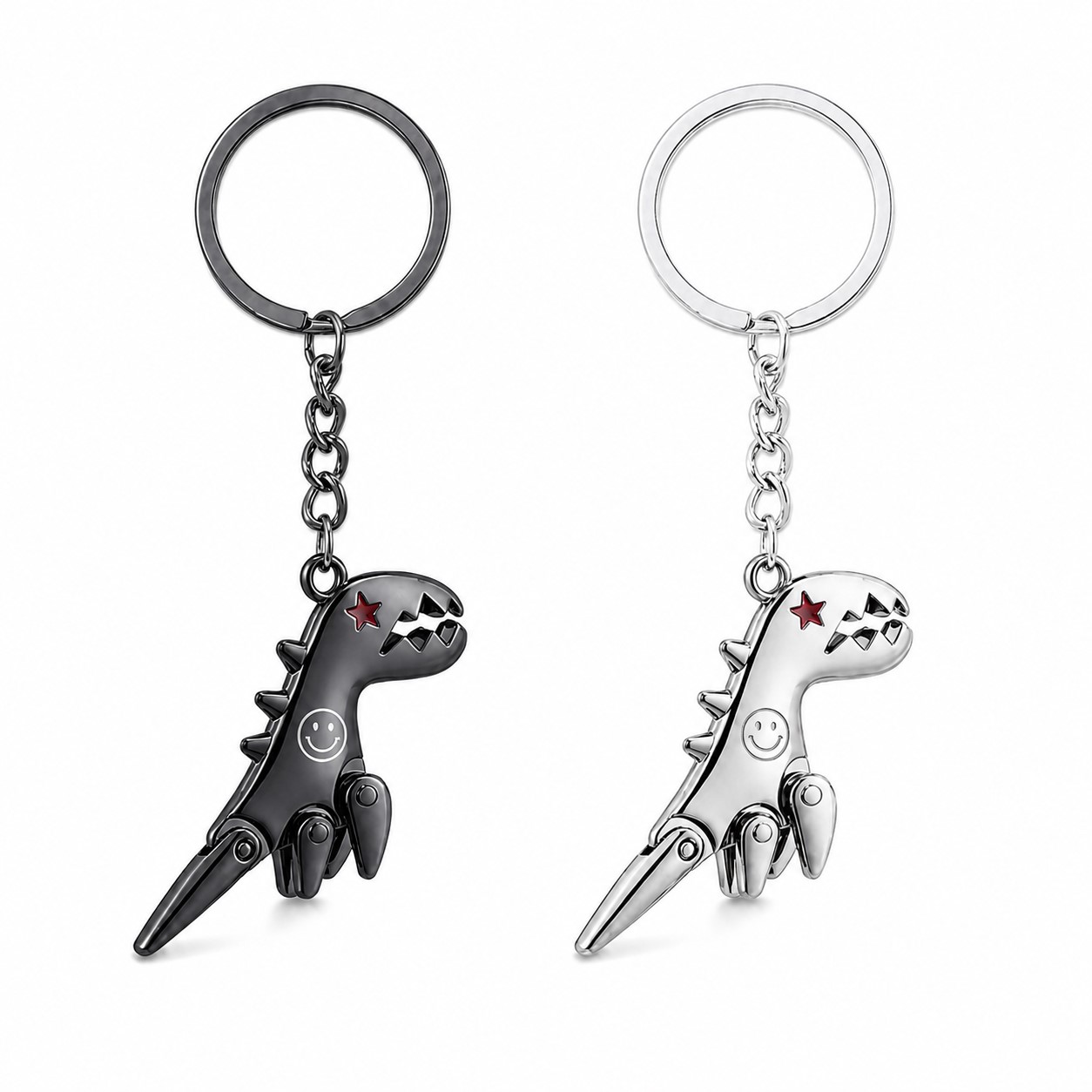 Sculpted Zinc Alloy Dinosaur Keychain
