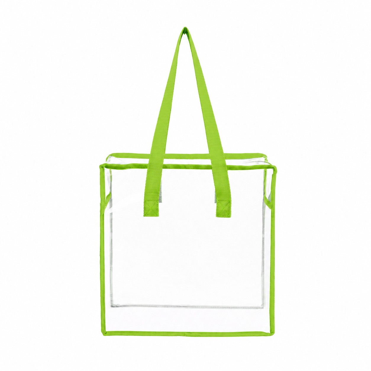 PVC And Polyester Zippered Storage Tote Bag — Lime Green