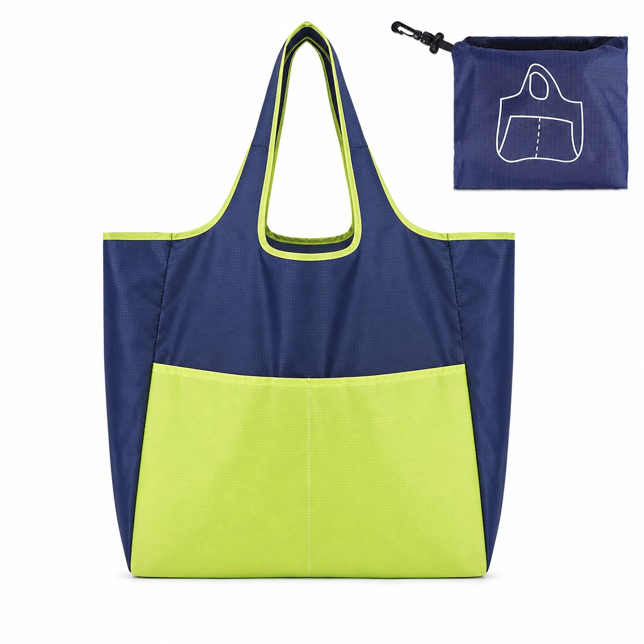 Packable Oxford Grocery Tote With Attached Pouch — view 2