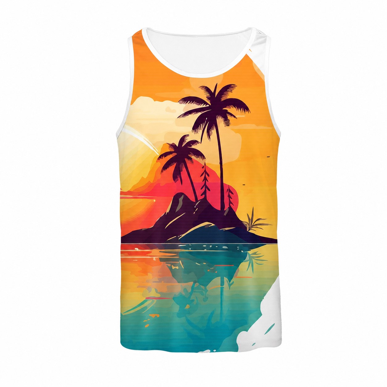 Birdseye Mesh Performance Tank Top — Clear White