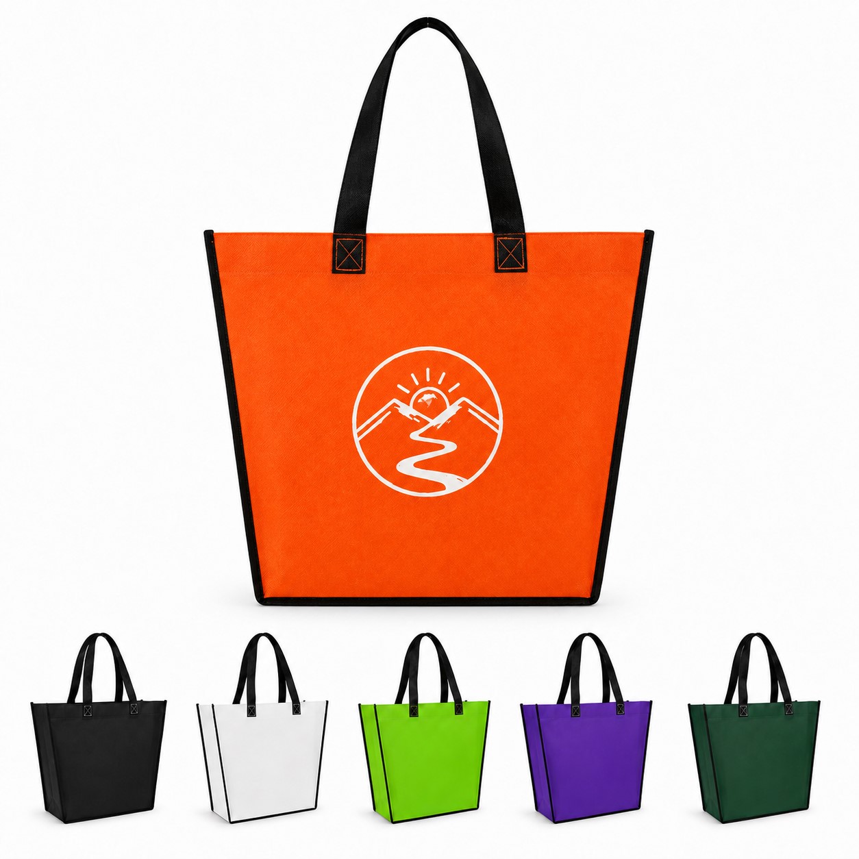 Geometric Polyester Open Top Tote Bag