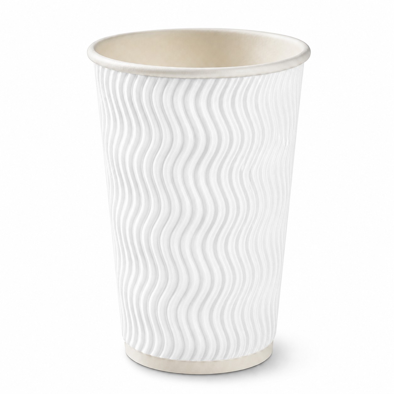 Insulated Ripple Paper Drink Cup — Clear White
