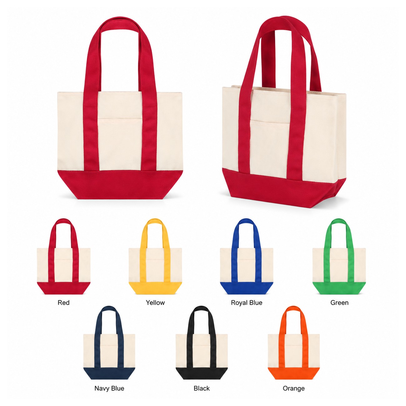 Structured Bottom Canvas Tote Bag