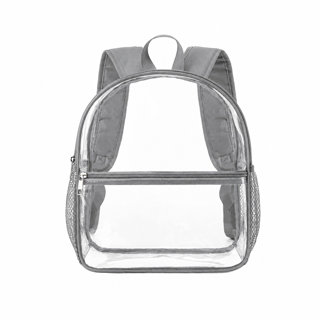 Wide Strap Clear Backpack — Gray