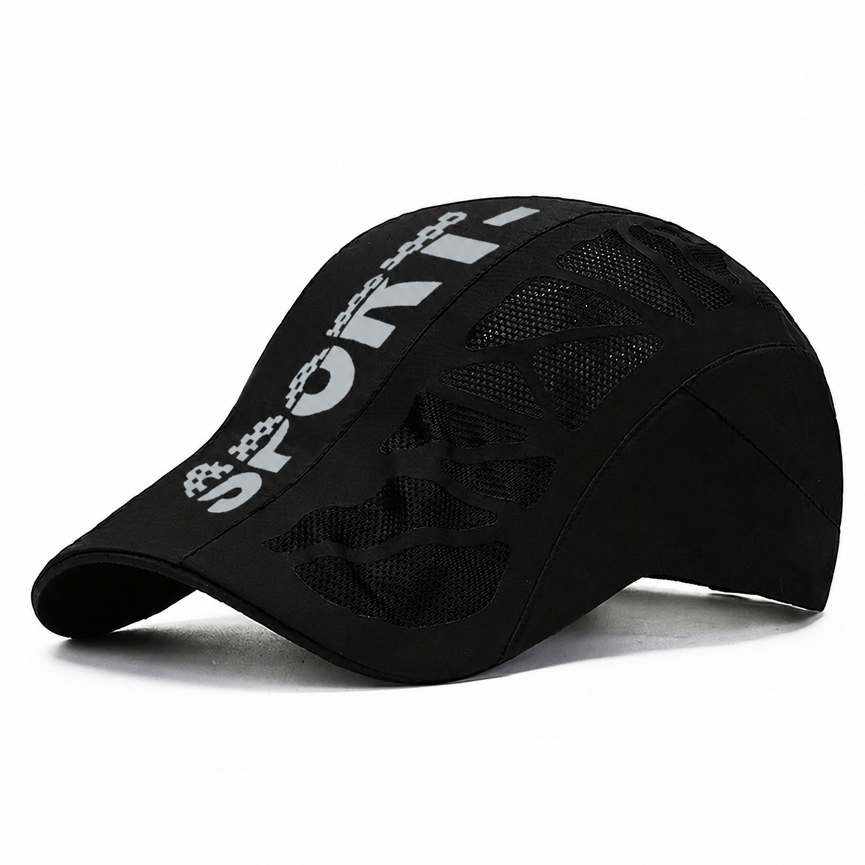 Vented Polyester Outdoor Cap — Black