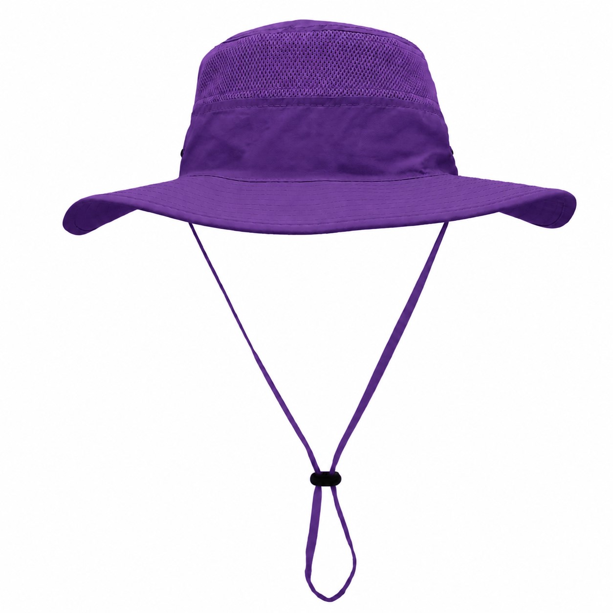 Polyester Wide Brim Safari Hat — Purple