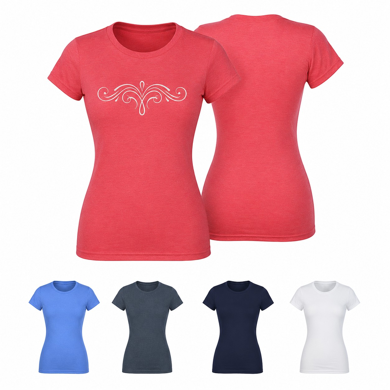 Fitted Ladies Cotton Crewneck Tee