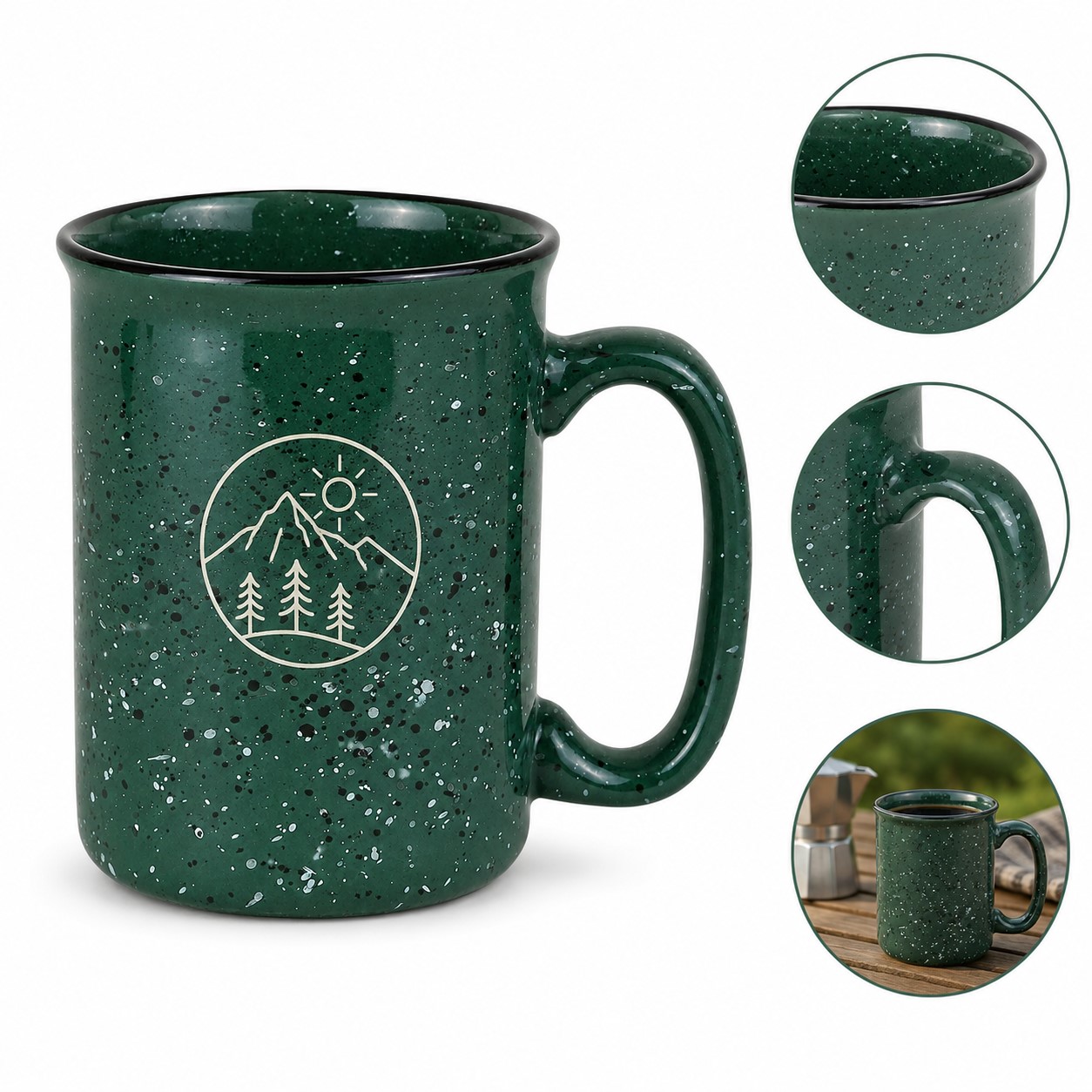 Speckled Ceramic Camp Mug With Handle