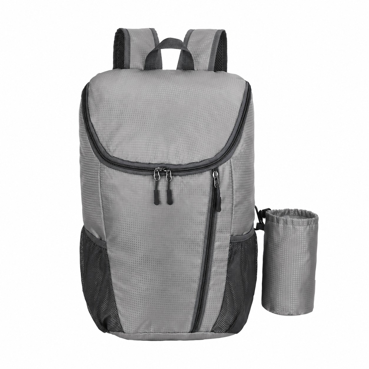 400D Polyester Roomy Backpack — Gray
