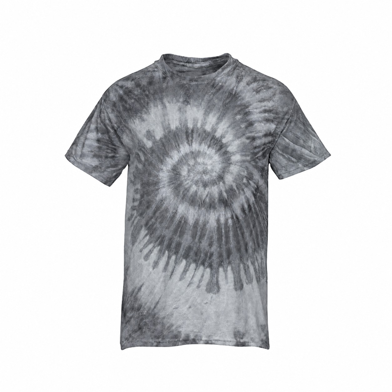 Spiral Tie Dye Cotton T Shirt — Gray