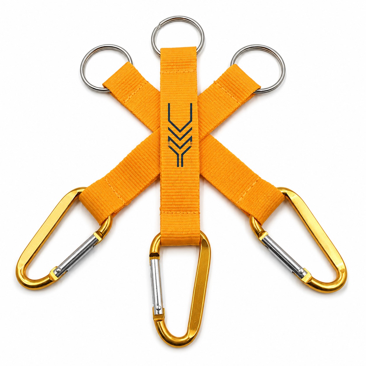 Compact Webbing Keychain Lanyard With Aluminum Carabiner — view 1