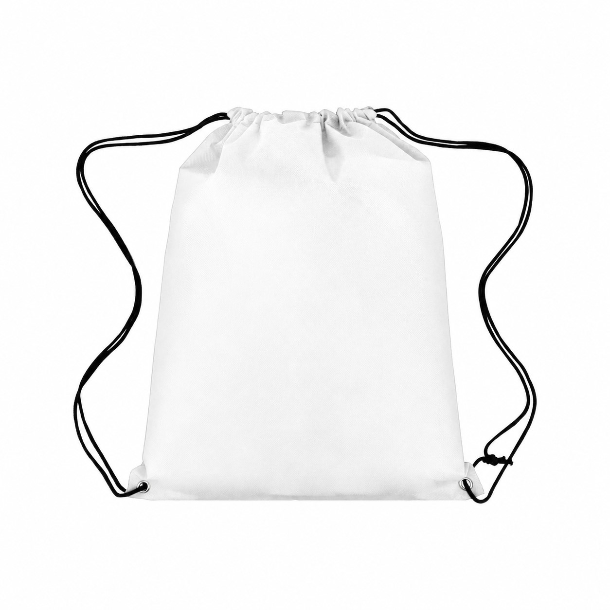 80GSM Non-Woven Metal Grommets Drawstring Bag — White