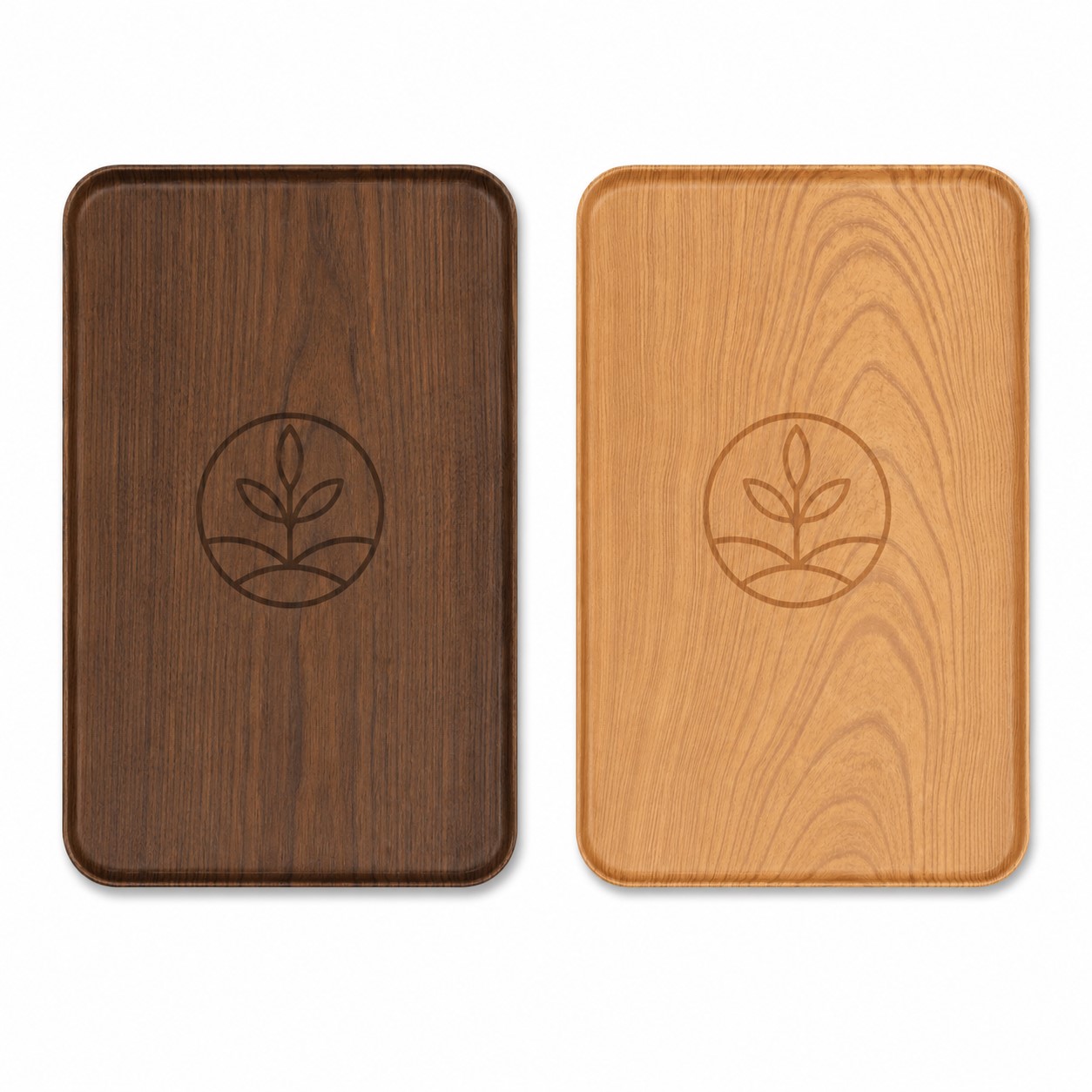 Large Woodgrain PP Dinner Tray