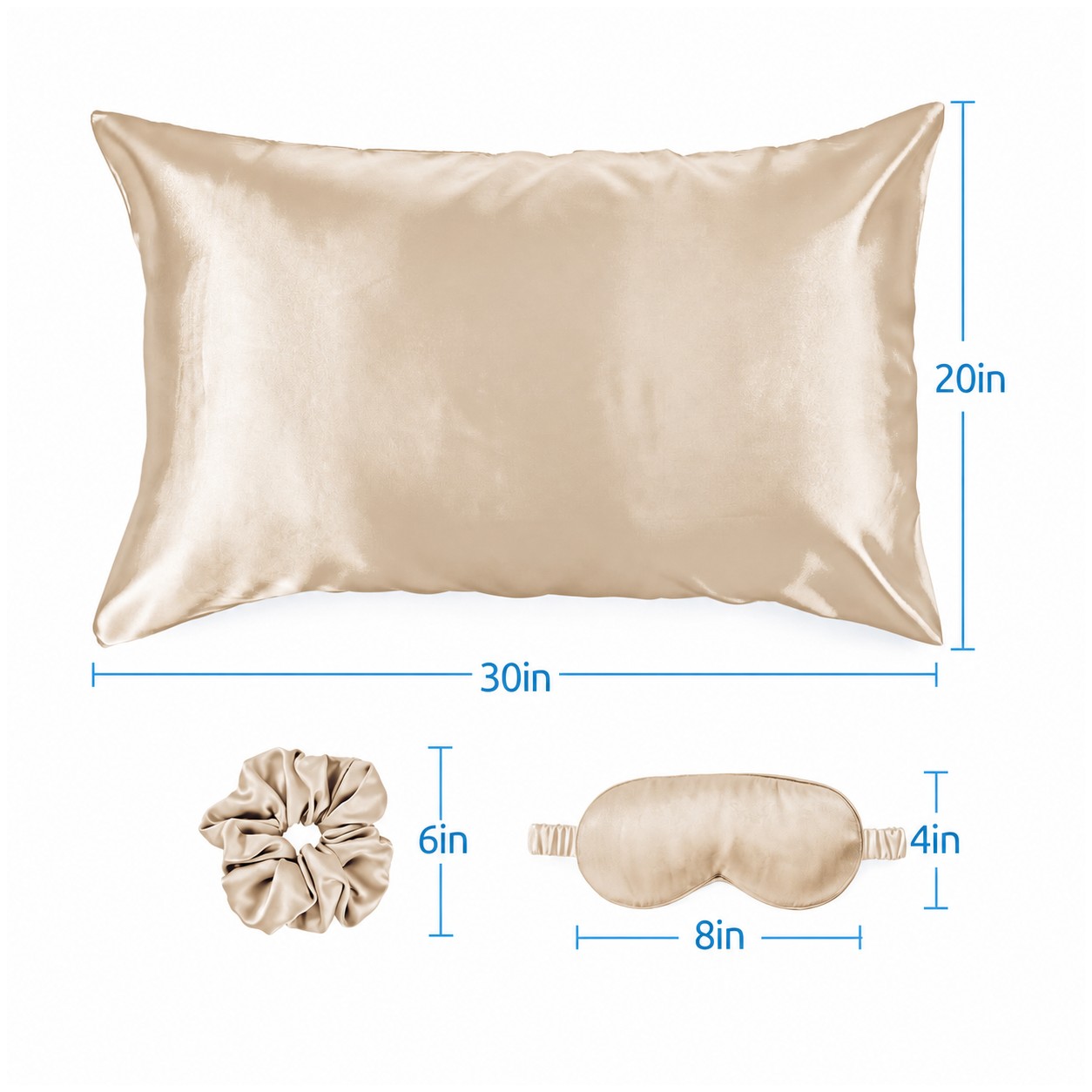 Satin Sleep Set With Pillowcase — Beige