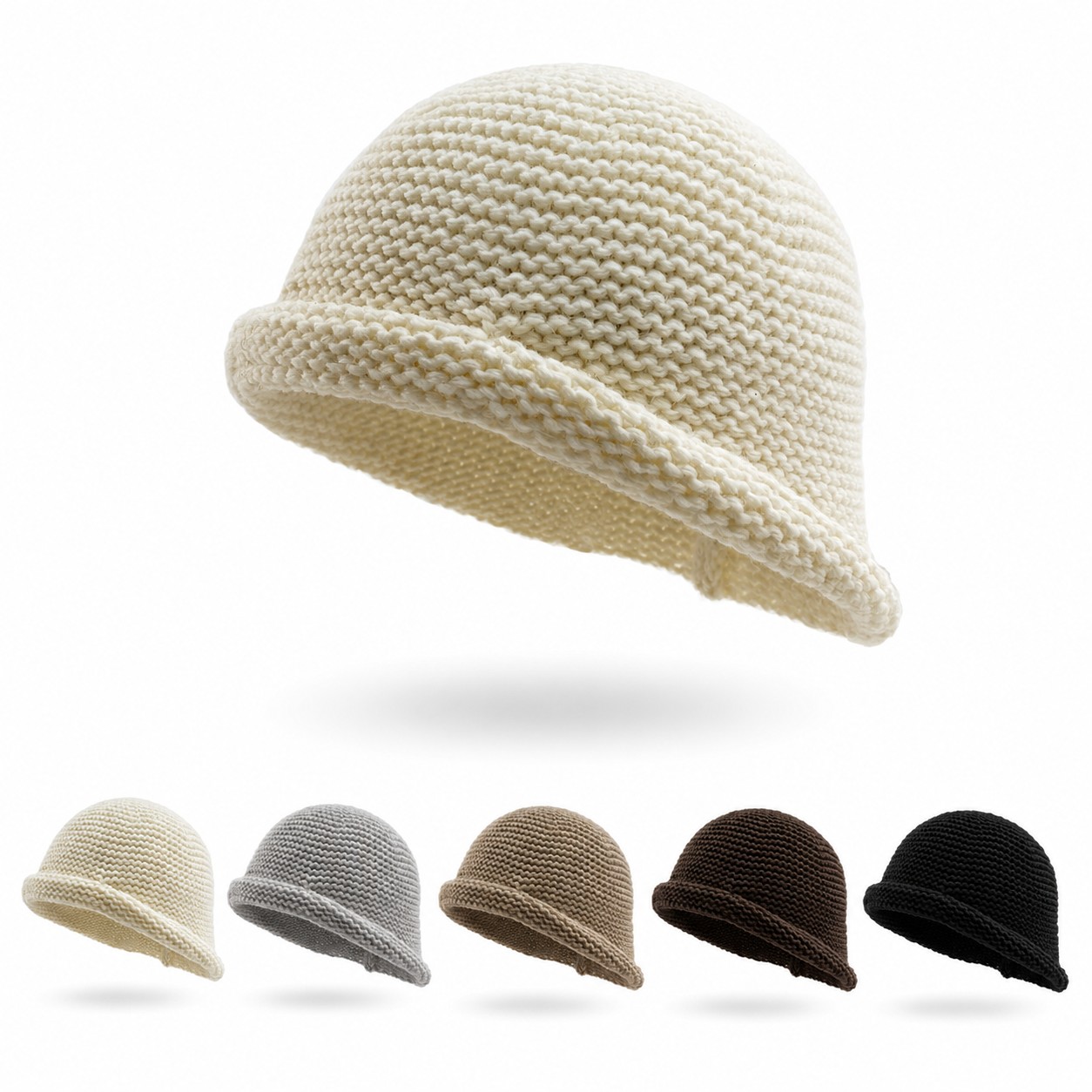 Wool Blend Rolled Cuff Bucket Hat