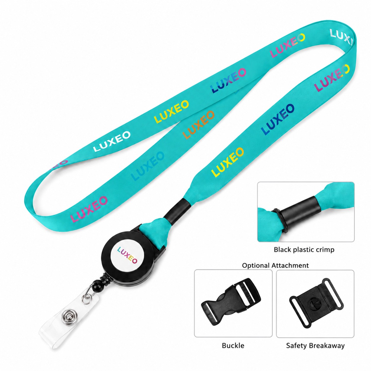 Plastic Crimp Badge Reel Lanyard