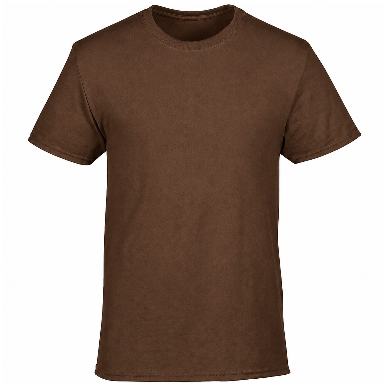 Cotton Polyester Short Sleeve T Shirt — Brown