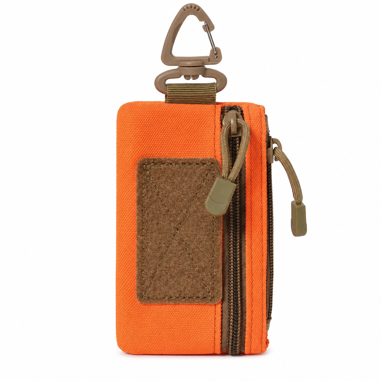 Dual Zipper Nylon Utility Pouch With Carabiner — view 2