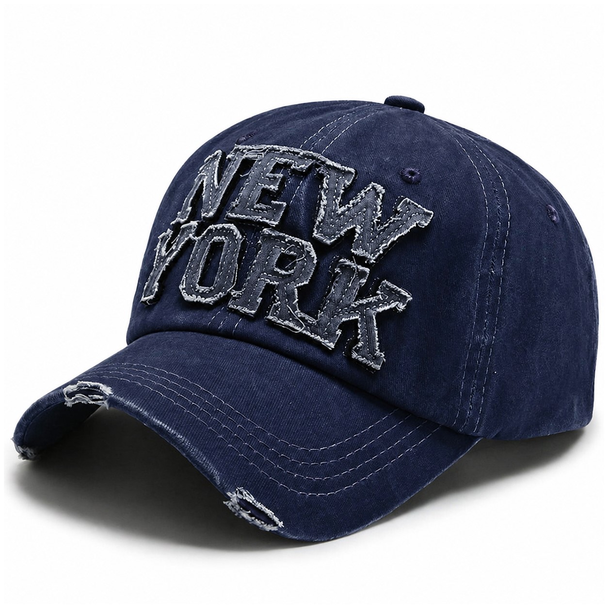 Washed Cotton Baseball Cap — Navy Blue