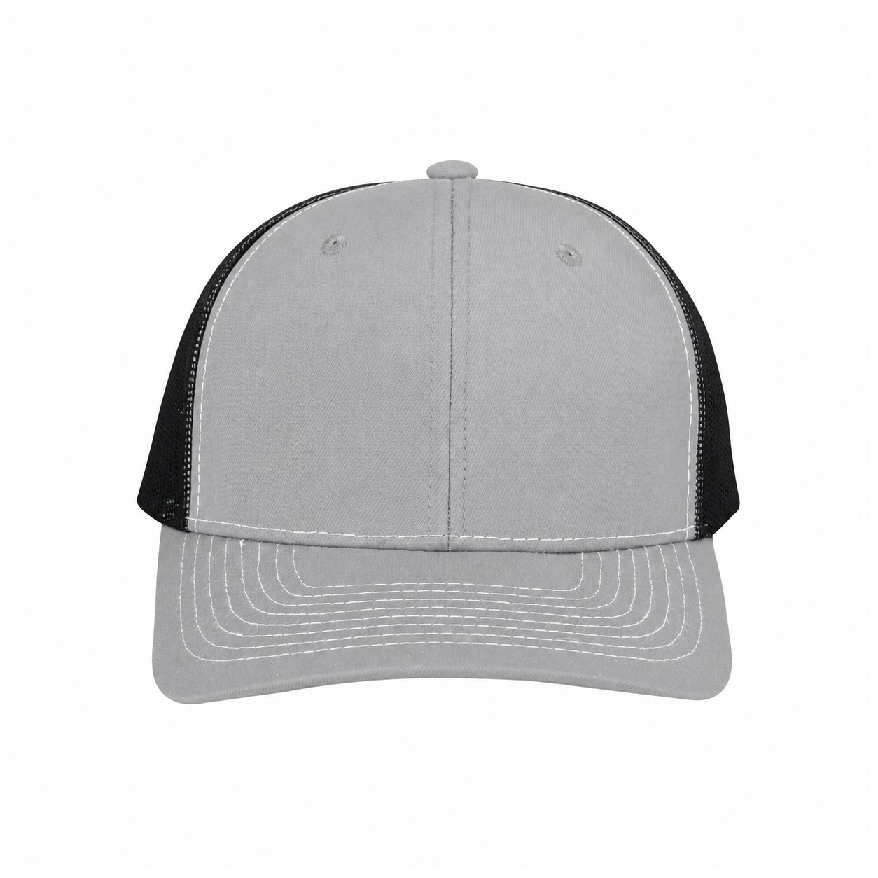 Cotton Adjustable Snapback Cap — Light Gray/Black