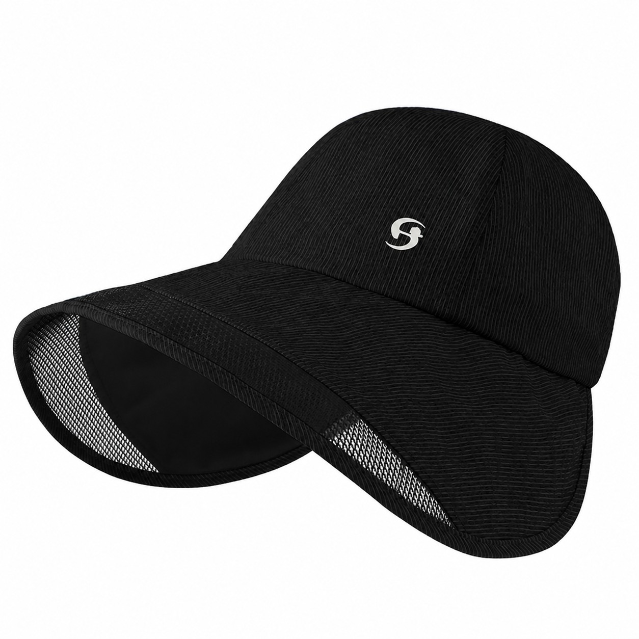 Polyester Foldable Fisherman Shade Hat — Black