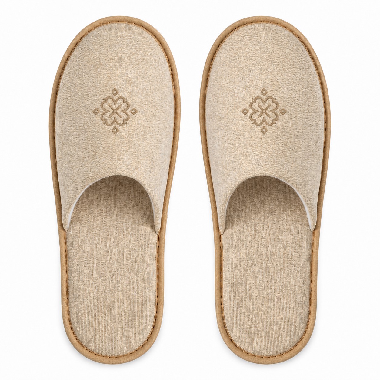 Linen Closed Toe Hospitality Slippers