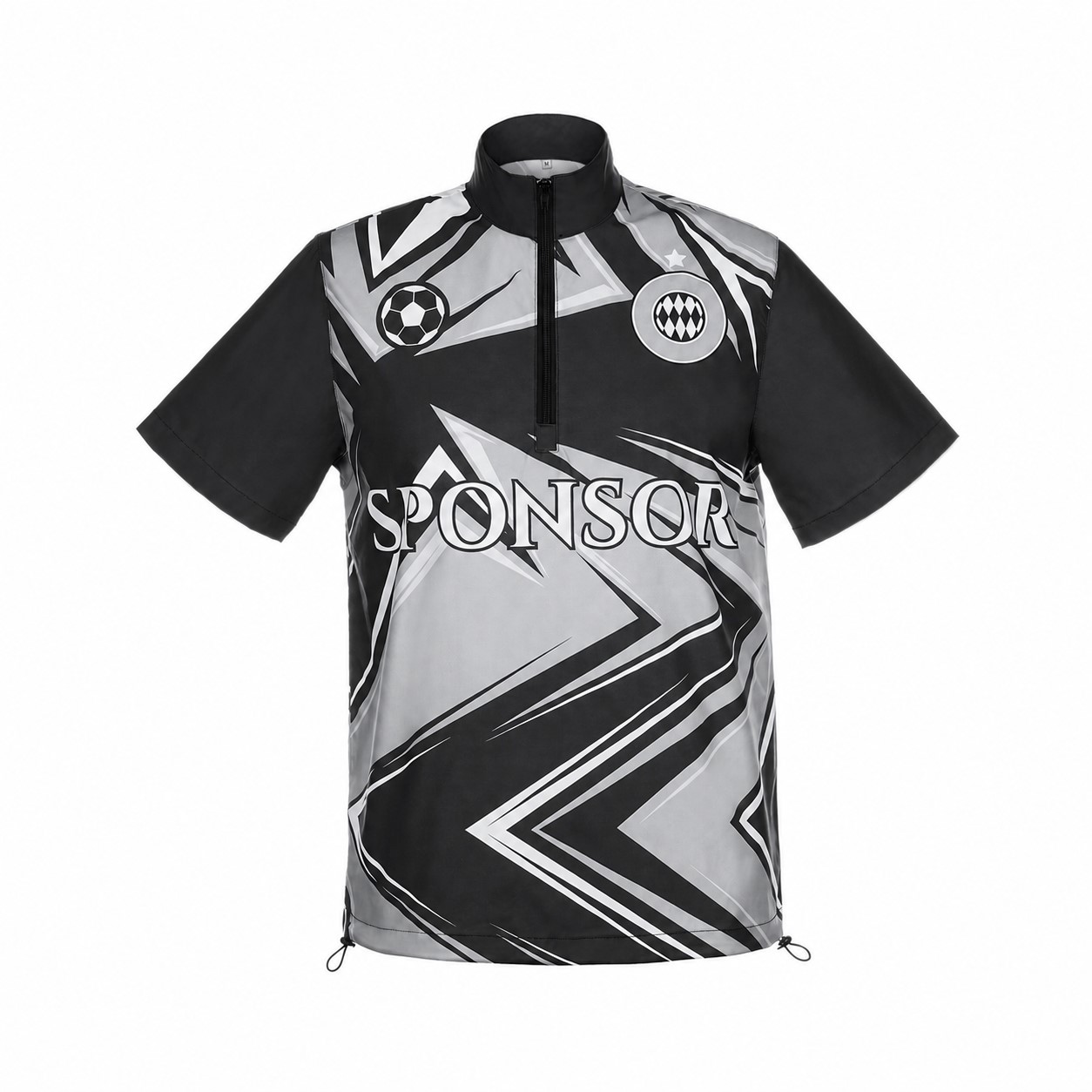 Polyester Quarter-Zip Short Sleeve Jacket — Silver